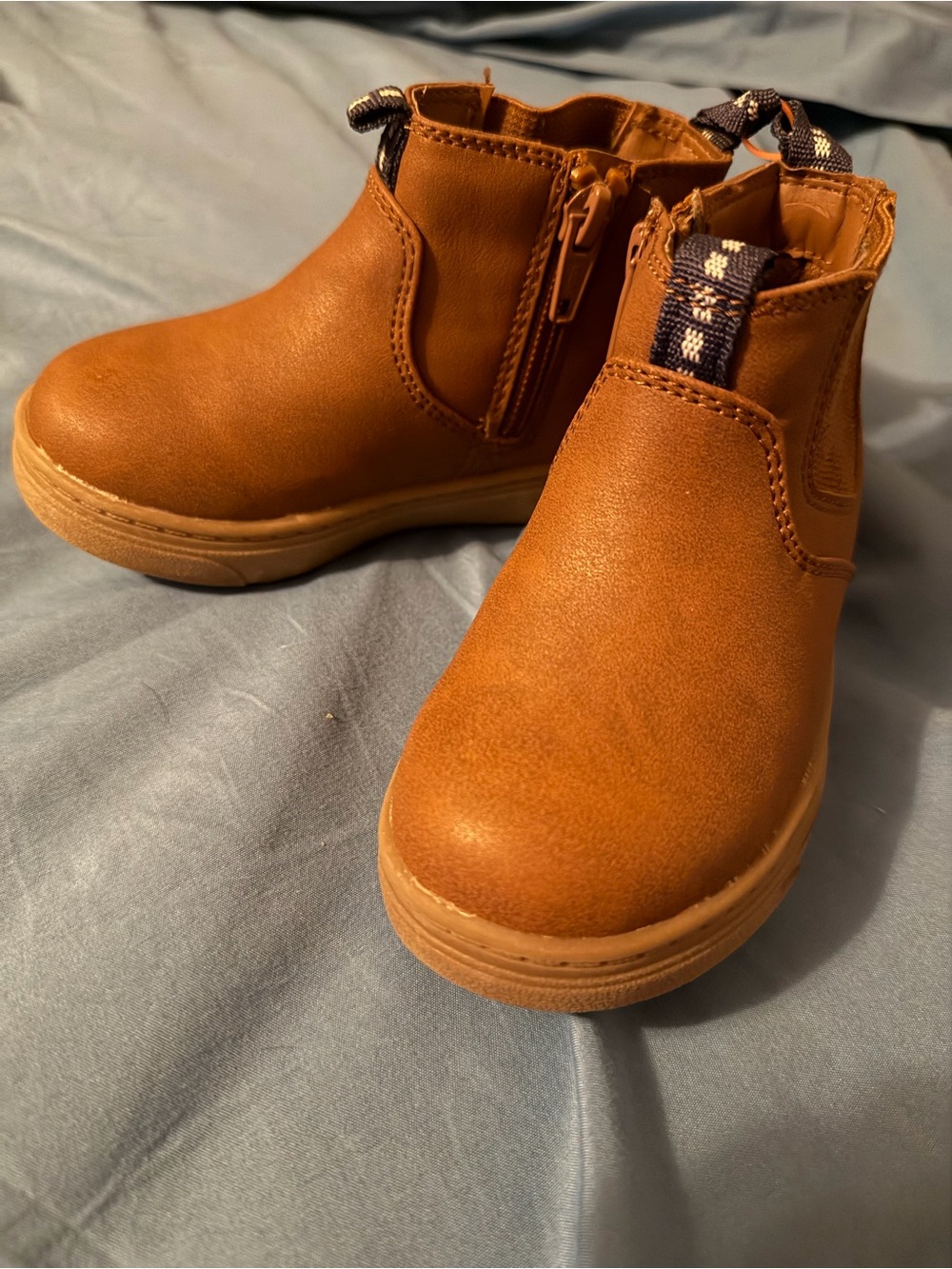 Kids Brown Chelsea Booties with Side Zip